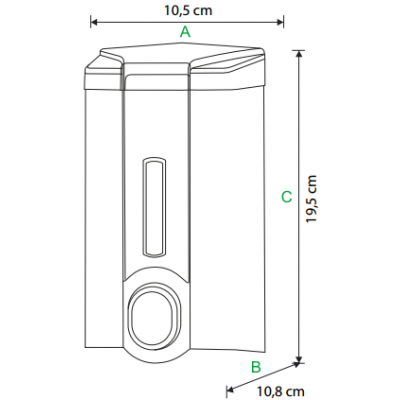 Wymiary pojemnik na mydło w płynie ECO ABS 1 l 